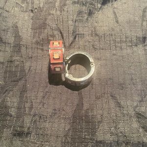 Mauve and silver earrings